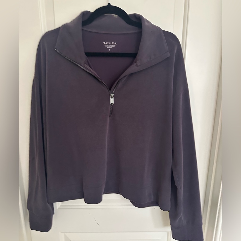 Athleta Seasoft Quarter-Zip Lightweight Pullover in Plum size Large - Picture 1 of 3